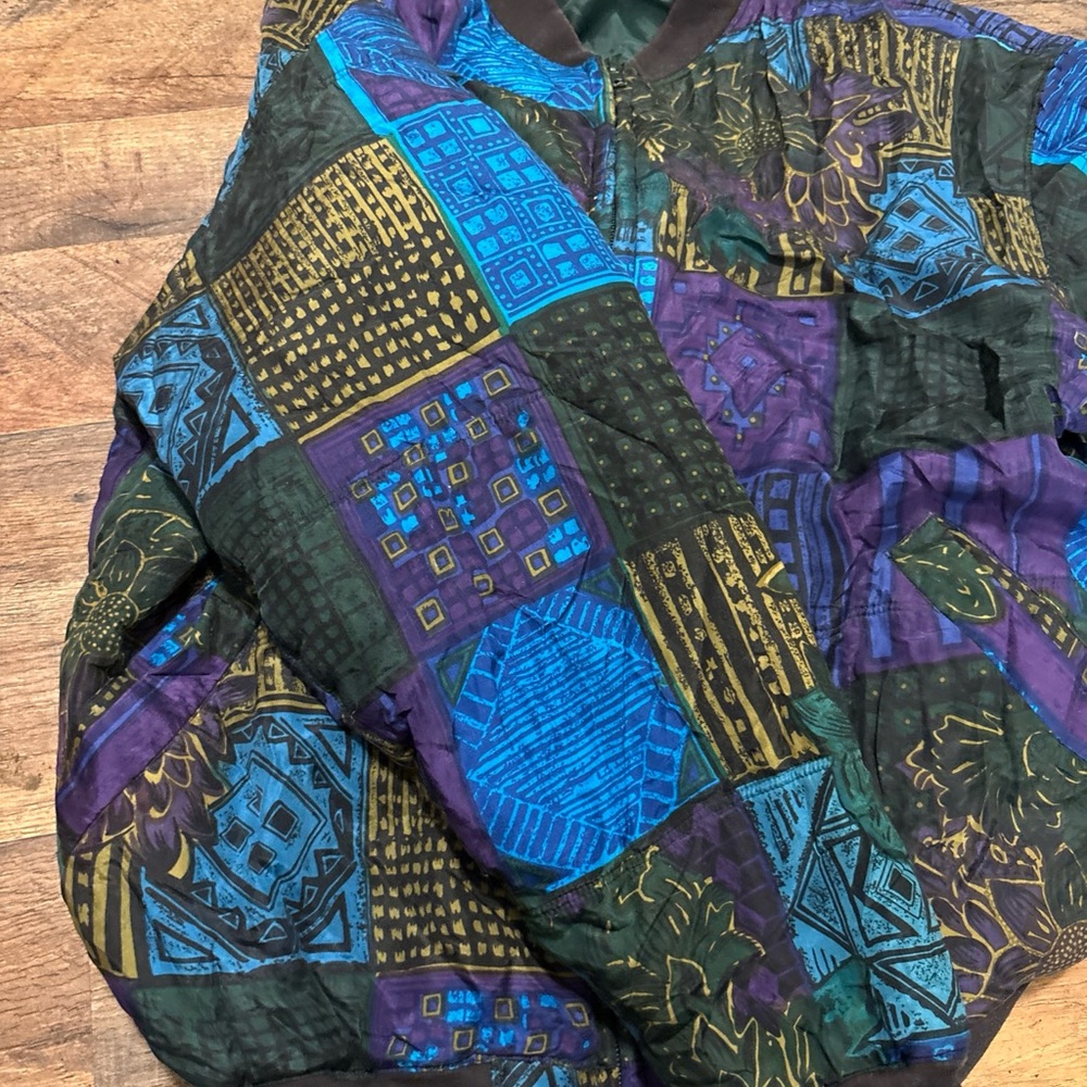 Patchwork Bomber Jacket - Multicolor - image 3